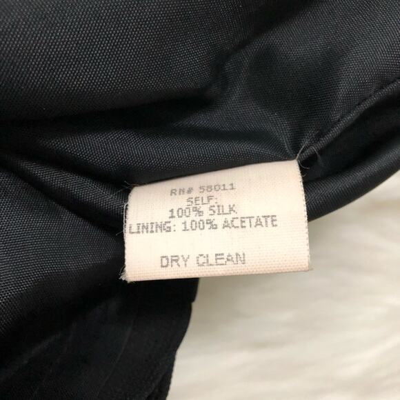 David Meister Silk Pencil Skirt Train Peplum Back Size 8 Fully Lined Black - Picture 4 of 9